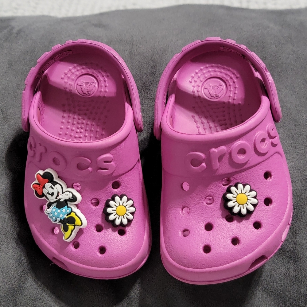 Toddler girl Crocs with 3 Disney charms